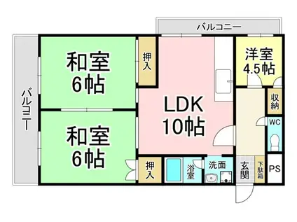 高須ロイヤルビル(3LDK/3階)の間取り写真