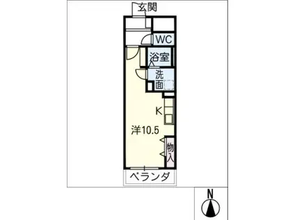 プランドールヤマト(ワンルーム/4階)の間取り写真