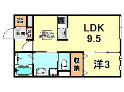 クオーレ六甲(1LDK/1階)の間取り写真