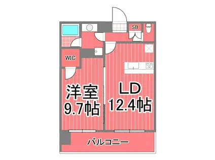 ルジャルダン横濱関内(1LDK/8階)の間取り写真