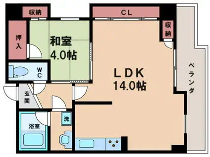 セレーノあびこ(1LDK/10階)の間取り写真