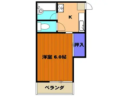 ツインリーフ新所沢(1K/1階)の間取り写真