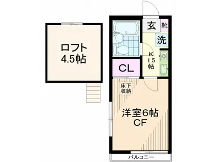 ウィンヒル松原(1K/2階)の間取り写真