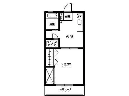長浜リコーハイツ(1K/2階)の間取り写真