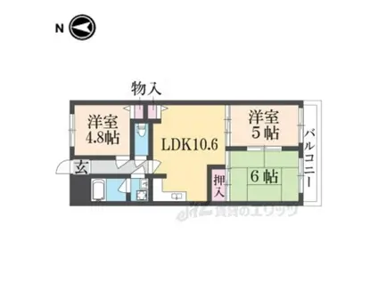 ネオハイツ学園前(3LDK/3階)の間取り写真