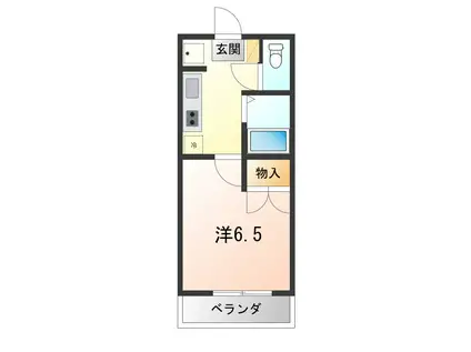 ホープハウス(1K/2階)の間取り写真