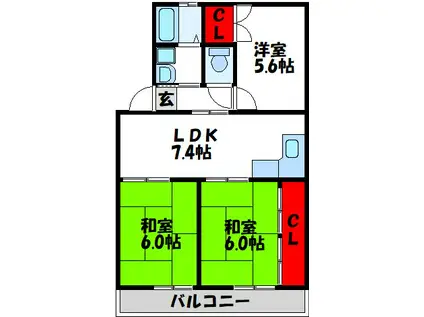ウインクス光岡(3LDK/2階)の間取り写真