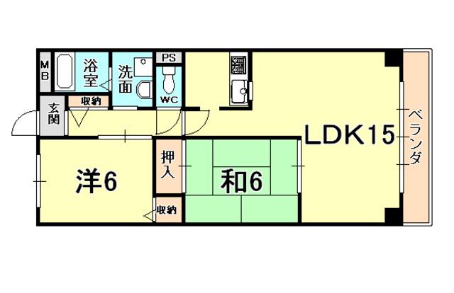 グランペール(2LDK/3階)の間取り写真