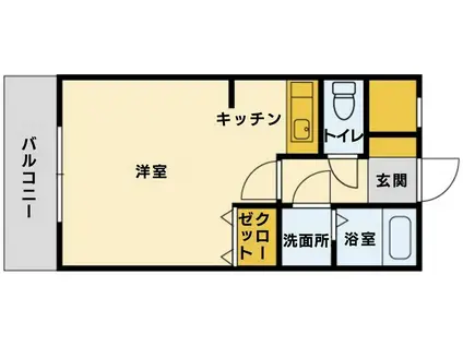 エクセルハイツ清水(1K/1階)の間取り写真