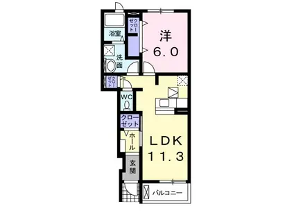 グレイスガーデン松森(1LDK/1階)の間取り写真