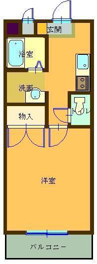 サンライズ山本(1K/4階)の間取り写真