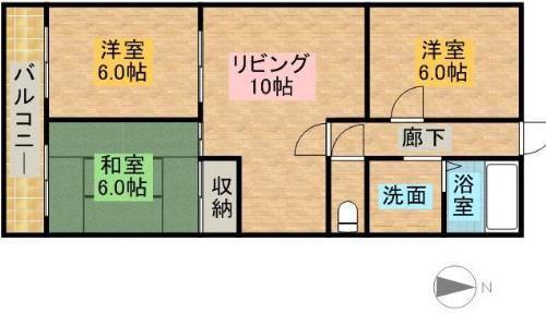リアライズ山下町(3LDK/8階)の間取り写真