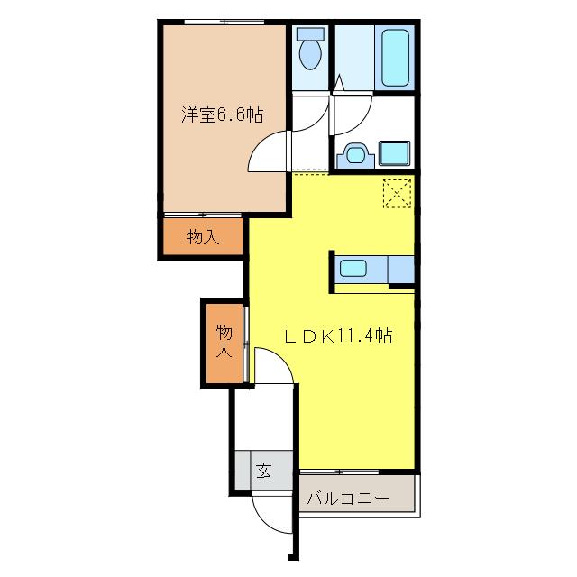 メゾンセレストA(1LDK/1階)の間取り写真