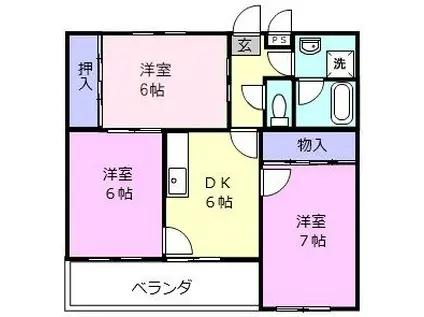 リベール(3DK/3階)の間取り写真