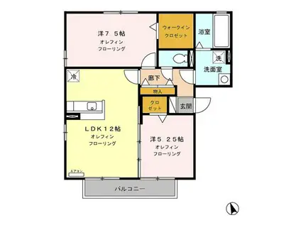 ロイヤルレジデンスABC(2LDK/3階)の間取り写真