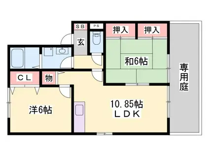サンフレッチェM(2LDK/1階)の間取り写真