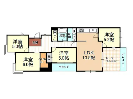 パレデアルシオン(4LDK/5階)の間取り写真