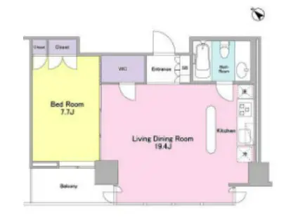 フォレストタウン参宮橋(1LDK/9階)の間取り写真