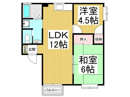 アヴェニールコイケ(2LDK/2階)の間取り写真