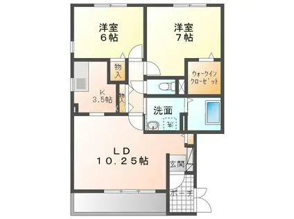 アルシオネ(2LDK/2階)の間取り写真