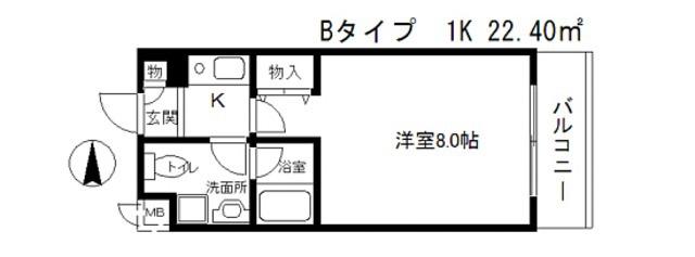 メゾンエトワル(1K/5階)の間取り写真