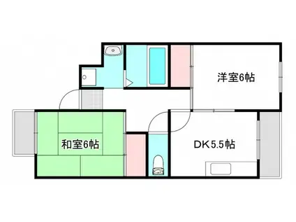 AN PALACE庚午北(2DK/3階)の間取り写真