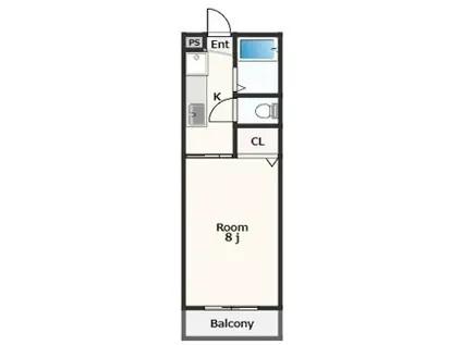 リベロハイツ(1K/1階)の間取り写真