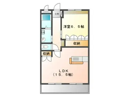 サンシャイン三好(1LDK/1階)の間取り写真