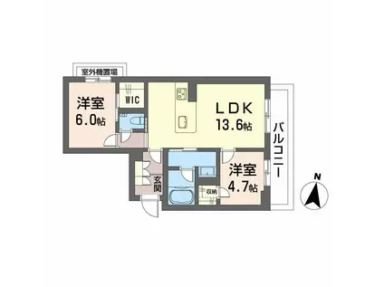 メゾンリーベル(2LDK/2階)の間取り写真