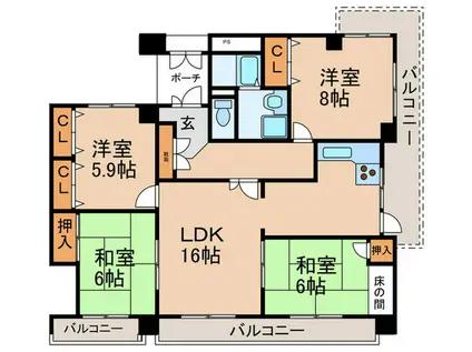 TFグランド・シャルマン(4LDK/7階)の間取り写真