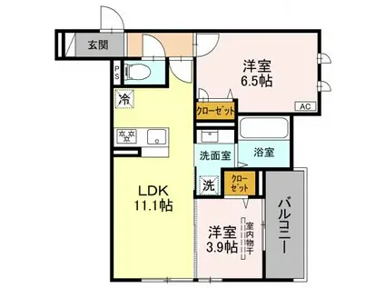 メゾン ド ソルテ(2LDK/3階)の間取り写真