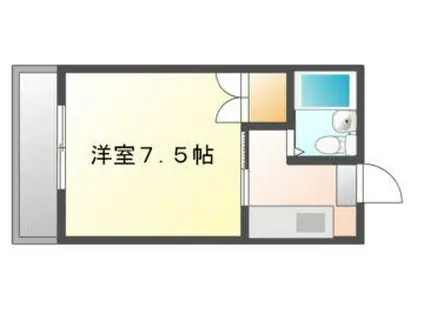 ハピネスコートII(1K/3階)の間取り写真