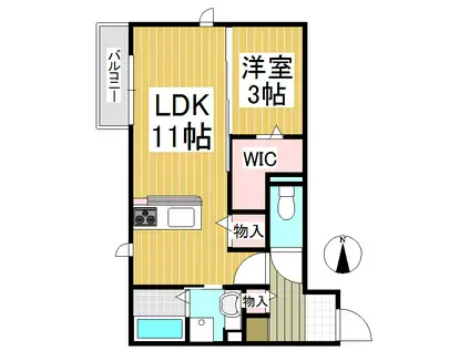 ANGELITE A(1LDK/1階)の間取り写真