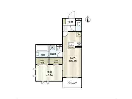 クレール通町(1LDK/3階)の間取り写真