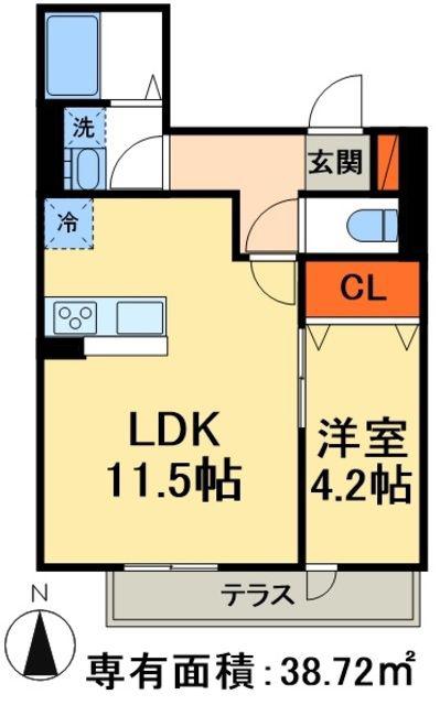 カーサスミレセグンダ(1LDK/1階)の間取り写真