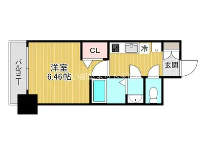 LUXENA住之江公園(1K/5階)の間取り写真