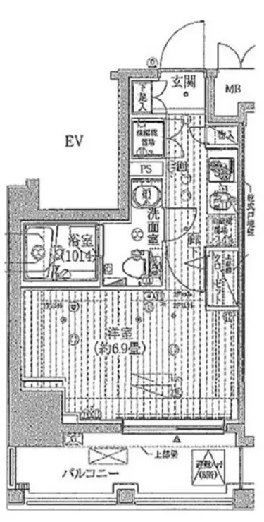 プレール・ドゥーク東京EASTIV River Side 8階階 間取り