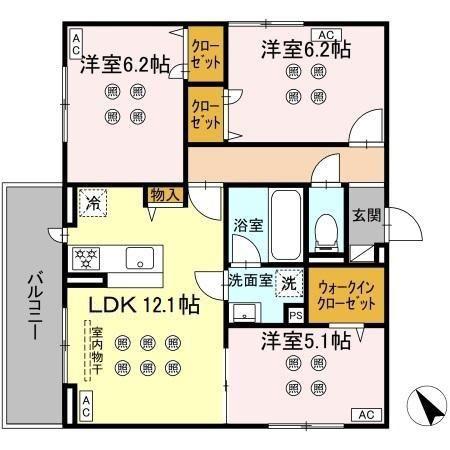 サリサ.L(3LDK/3階)の間取り写真