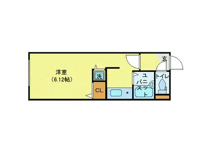 MODULOR要町I(ワンルーム/2階)の間取り写真