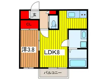CALICOときわ(1LDK/2階)の間取り写真