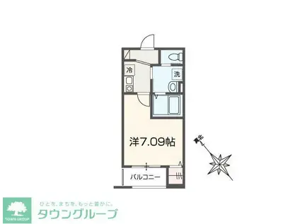 MELDIA大袋(1K/3階)の間取り写真