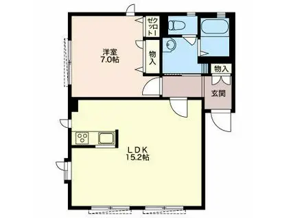 第7メゾン勝沼(1LDK/1階)の間取り写真