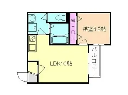 ランコントル江坂(1LDK/2階)の間取り写真