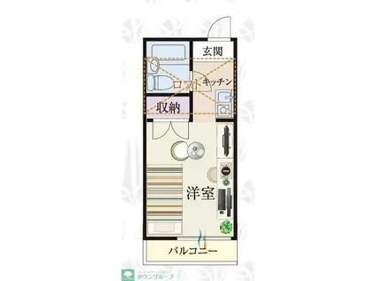 BCASA北坂戸RE-BORN(1K/2階)の間取り写真