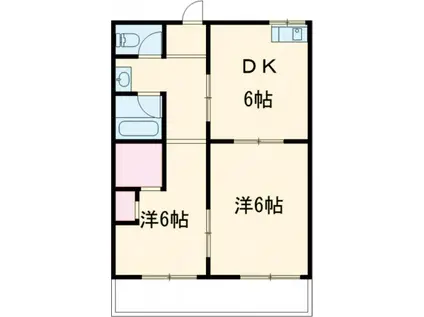 第3ヤマモトビル(2DK/1階)の間取り写真