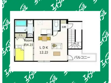 茜さす春のセラビィ(1LDK/3階)の間取り写真