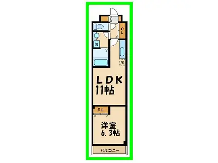 ヴィラージュ経堂(1LDK/3階)の間取り写真