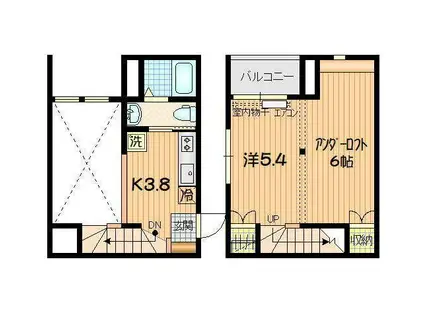 エール月が丘(1K/1階)の間取り写真