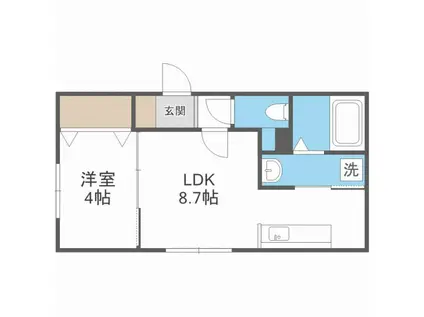 VILLAGE SOEN ビレッジソウエン(1LDK/4階)の間取り写真