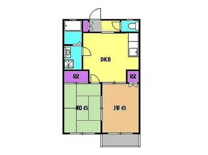 グリーンコートMK(2DK/2階)の間取り写真